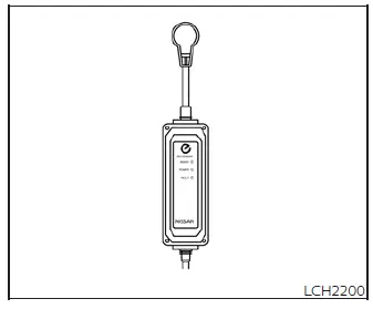 Opening the Nissan Leaf charge port cap to reveal the inlet