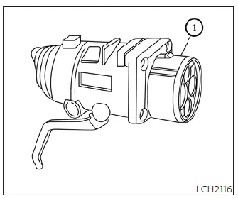 Aligning the connector with the Nissan Leaf quick charge port guide mark