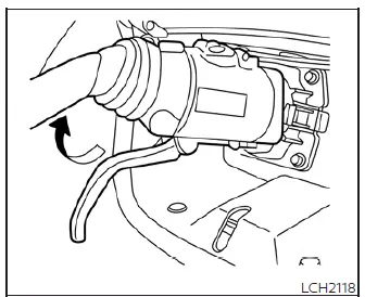 Engaging the mechanical lock lever on the Nissan Leaf charge connector