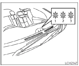 Location of the charging status indicator lights on the Nissan Leaf dashboard