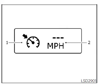 Dashboard instrument cluster display showing conventional cruise control indicators for Nissan Leaf