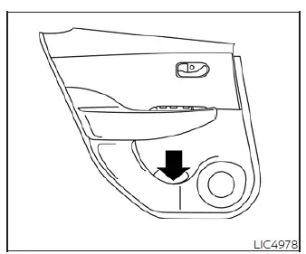 Rear door panel integrated bottle holder