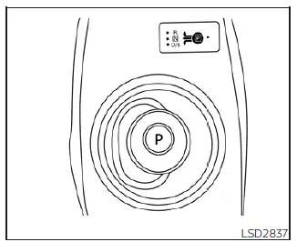 Instrument cluster display panel of the Nissan Leaf showing the drive mode indicator shifting between D and B mode