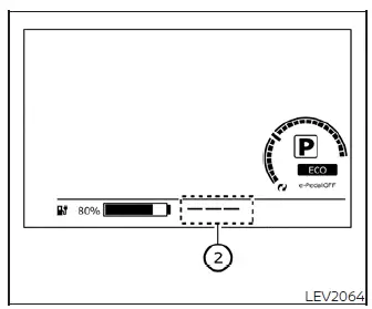 Instrument display showing empty range indicator on Nissan Leaf