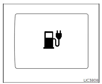Location of the charge port lid release switch on the lower dashboard of the Nissan Leaf