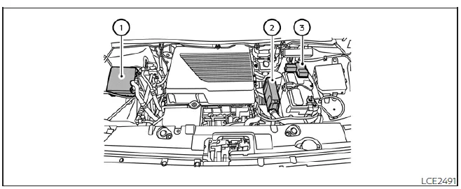 Detailed view of the fuse puller tool and fuse removal process in the Nissan Leaf