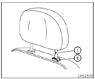 Instructional view of aligning and installing the head restraint stalks into the Nissan Leaf seat