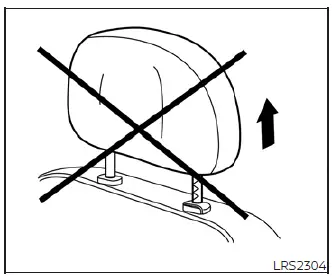 Properly locked non-adjustable head restraint in a Nissan Leaf