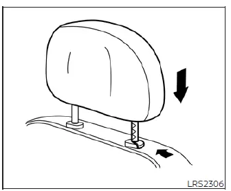 Mechanism for lowering the head restraint in the Nissan Leaf