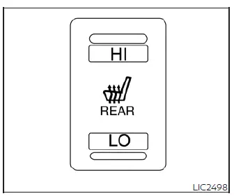 Rear seat heating control switches