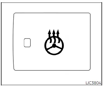 Heated steering wheel activation button on the dashboard