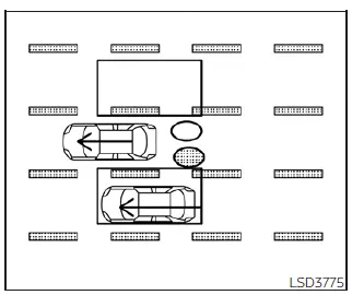 Diagram showing the I-BSI active steering intervention returning the Nissan Leaf to the center of the lane