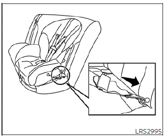 Securing webbing-mounted attachments of a forward-facing child restraint to the Nissan Leaf LATCH anchors