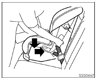 Applying downward pressure to secure a forward-facing child restraint in a Nissan Leaf