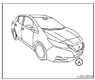 Diagram illustrating how the Nissan Leaf radar sensor monitors the distance to the vehicle ahead