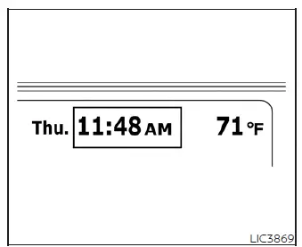 Digital clock display on the instrument cluster of the Nissan Leaf