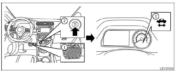 Driver foot depressing the brake pedal in the Nissan Leaf