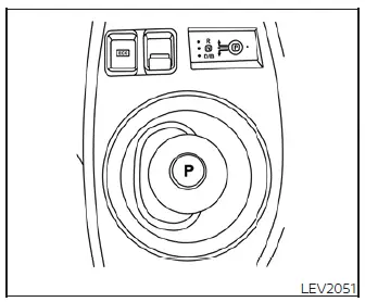 Nissan Leaf shift selector showing D, B, and R positions