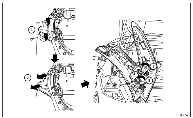 Instructions for removing the rear combination light assembly to access bulbs