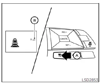 Initial startup screen for Nissan Leaf Intelligent Cruise Control standby mode