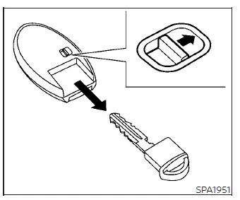 Removing the hidden emergency mechanical key from the back of the Nissan Leaf key fob