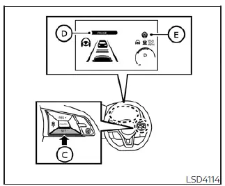 Vehicle information display menu for customizing ProPILOT Assist settings