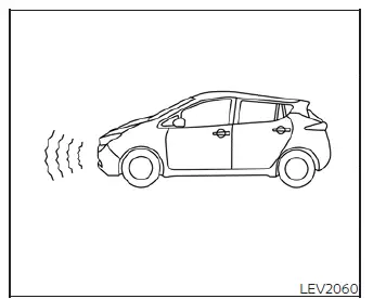 Visual indicator of the VSP system sound projection on the Nissan Leaf