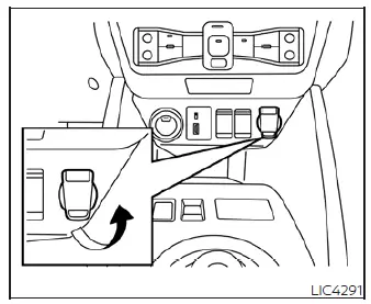 12V DC power outlet located on the center console of the Nissan Leaf