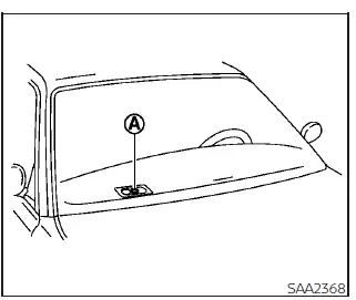 Interior schematic diagram showing the precise locations of climate control system ambient sensors A and B on the Nissan Leaf dashboard assembly