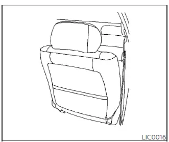 Rear seatback storage pocket on the front seats of the Nissan Leaf