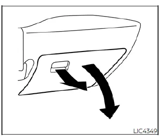 Passenger side dashboard glove box compartment opened