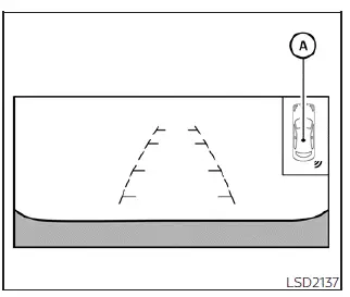 Display of Nissan Leaf sonar indicators as the vehicle approaches an obstacle
