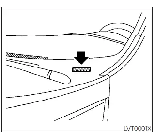 Location of the VIN plate on the Nissan Leaf