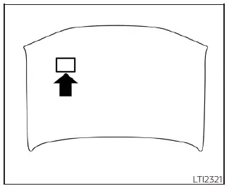 Emission control information label located under the Nissan Leaf hood