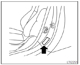 Tire and Loading Information label on the driver's side pillar of the Nissan Leaf