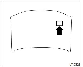 Air conditioner specification label under the hood of the Nissan Leaf