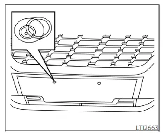 Mounting points for the front license plate on the Nissan Leaf bumper