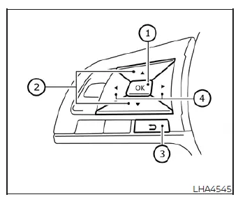 Detailed view of the Nissan Leaf steering wheel control interface