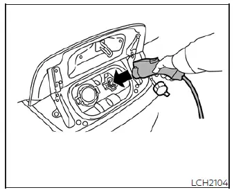 Removing the safety cap from the Nissan Leaf charge connector
