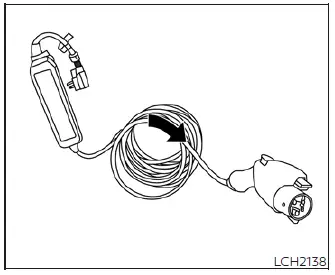 Securing the Nissan Leaf charge connector with a padlock in an outdoor setting