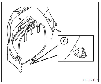 Placing the coiled cable into the Nissan Leaf storage case