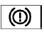 Brake warning icon red text