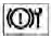 Yellow brake system warning text icon