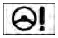 Power steering warning light icon featuring a steering wheel and exclamation mark