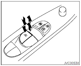 Operating the driver side power window automatic one-touch switch in the Nissan Leaf
