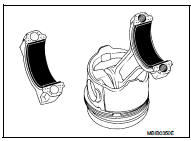  The connecting rod bearing are installed using Tool KV113B0140